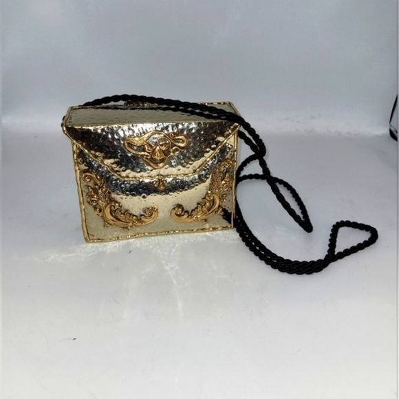 Vintage Mixed Metal Ornate Box Purse - Gold/Silver/Copper Baroque Casket Bag